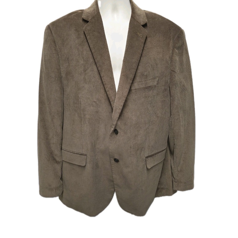 Saddlebred 46L Brown 100% Cotton Corduroy Blazer Sport Coat Jacket